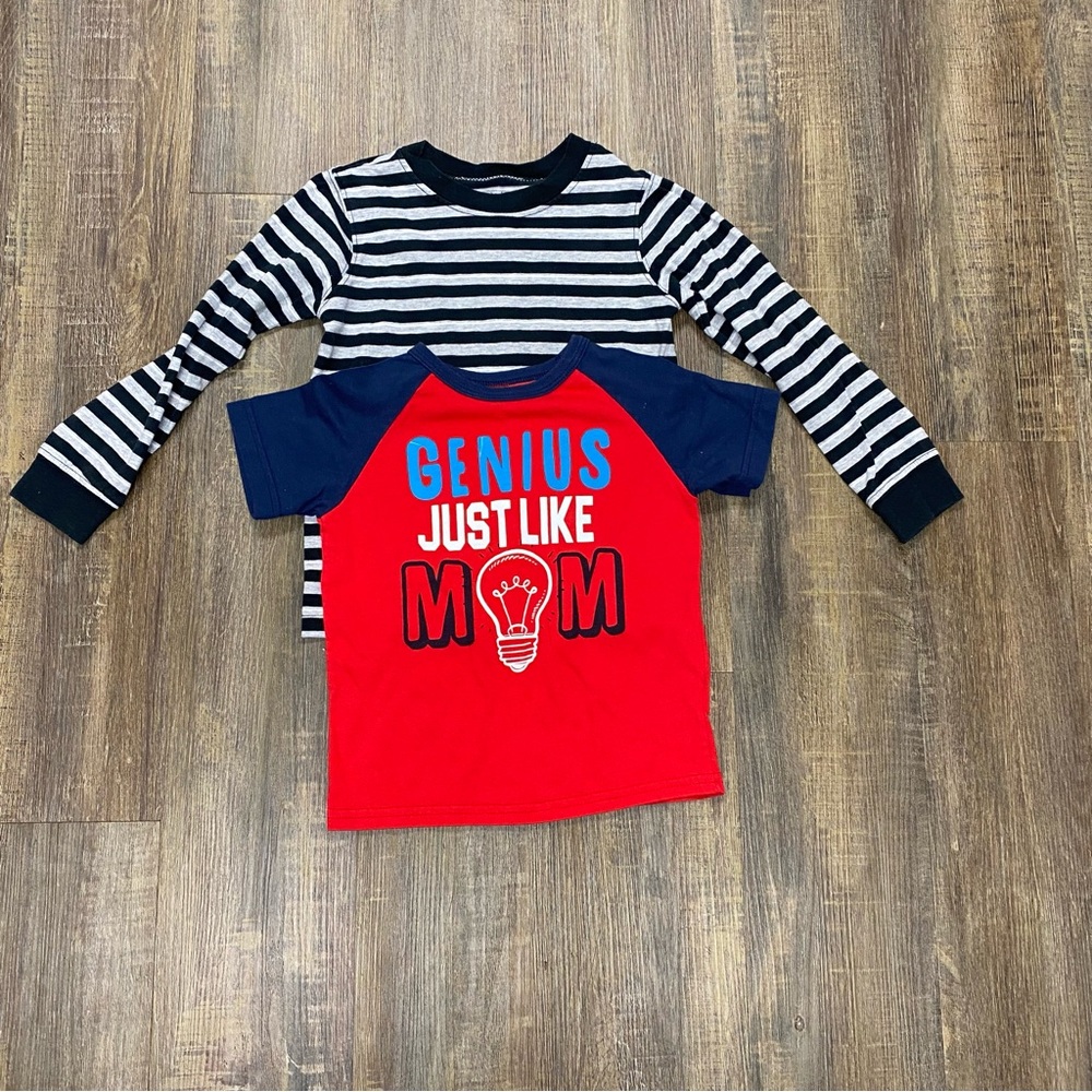 Carters Garanimals Red and Blue Kids T-Shirt - Genius Just Like Mom Boys 4T